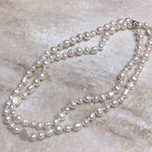 😍Honora 925 Silver Pearl Necklace 34” 😍 NWOT